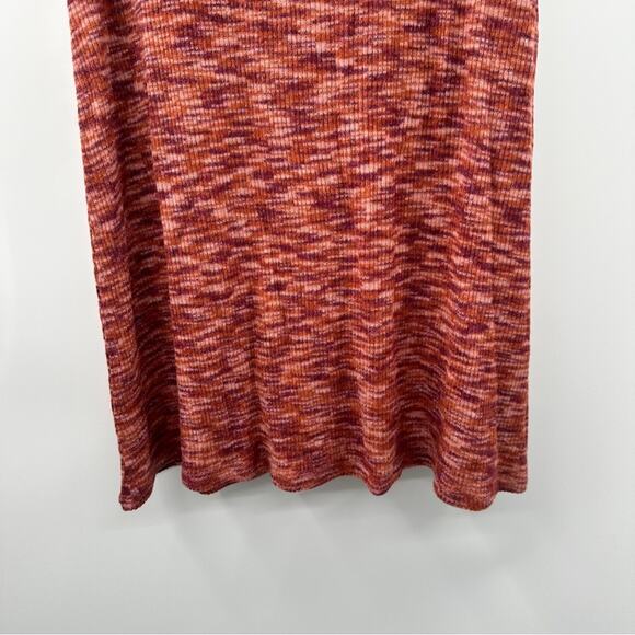Market & Spruce Allison Burgundy Red & Orange Space Dye Short Sleeve Mini Dress - Picture 3 of 6